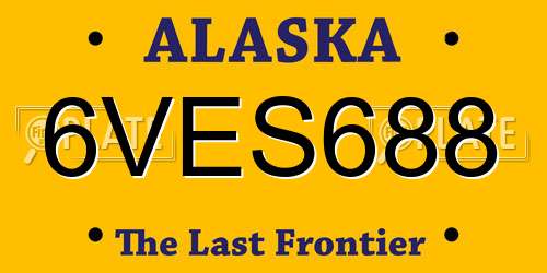 6VES688 Alaska License Plate