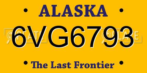 6VG6793 Alaska License Plate