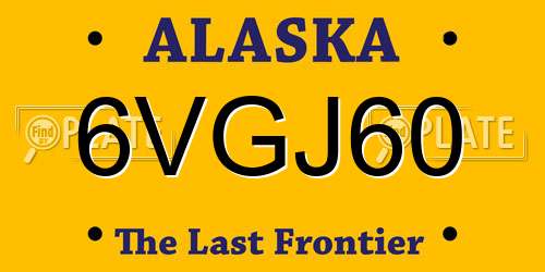 6VGJ60 Alaska License Plate