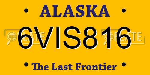 6VIS816 Alaska License Plate