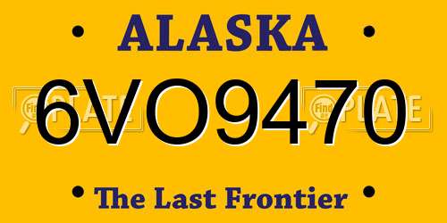 6VO9470 Alaska License Plate