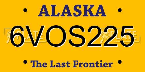 6VOS225 Alaska License Plate