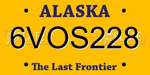 6VOS228 Alaska License Plate