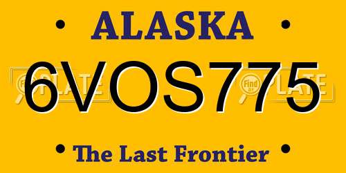 6VOS775 Alaska License Plate