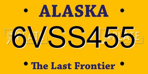 6VSS455 Alaska License Plate
