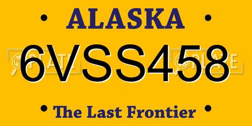 6VSS458 Alaska License Plate