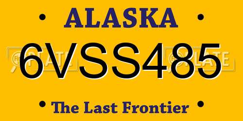 6VSS485 Alaska License Plate