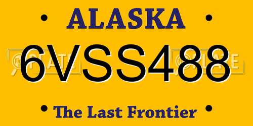 6VSS488 Alaska License Plate