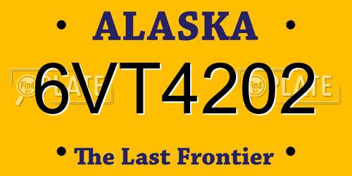 6VT4202 Alaska License Plate