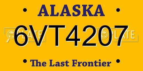 6VT4207 Alaska License Plate