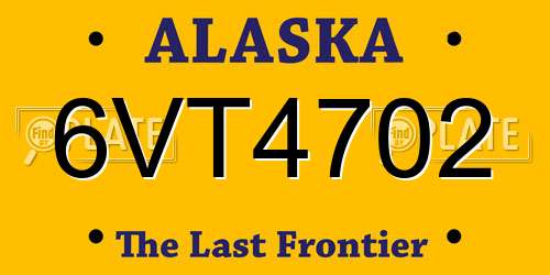 6VT4702 Alaska License Plate