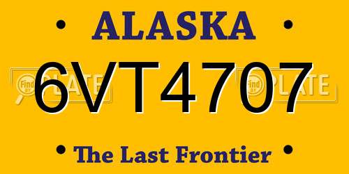 6VT4707 Alaska License Plate