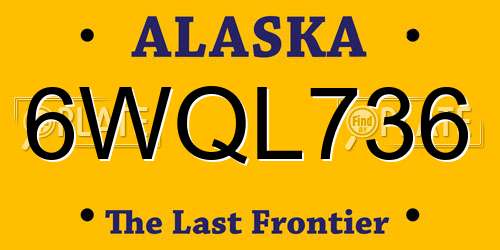 6WQL736 Alaska License Plate