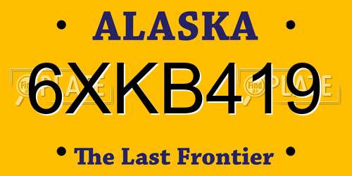 6XKB419 Alaska License Plate