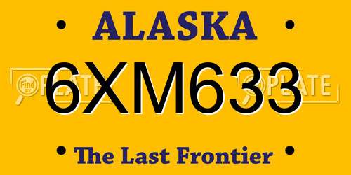 6XM633 Alaska License Plate