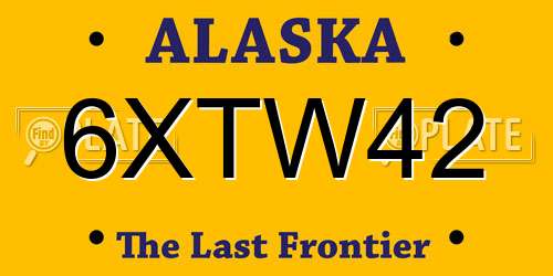 6XTW42 Alaska License Plate