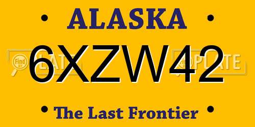6XZW42 Alaska License Plate