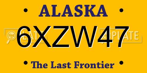 6XZW47 Alaska License Plate