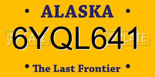 6YQL641 Alaska License Plate