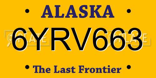 6YRV663 Alaska License Plate
