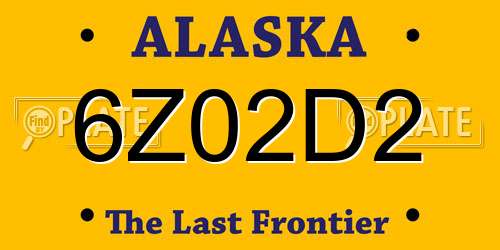 6Z02D2 Alaska License Plate