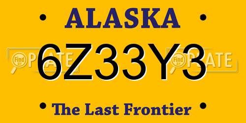6Z33Y3 Alaska License Plate