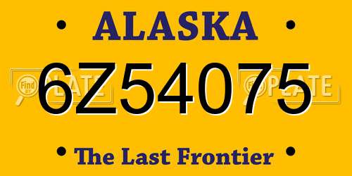 6Z54075 Alaska License Plate