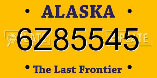6Z85545 Alaska License Plate