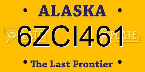 6ZCI461 Alaska License Plate