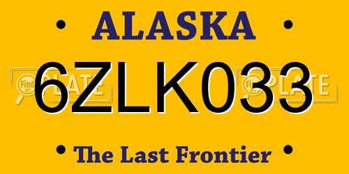 6ZLK033 Alaska License Plate