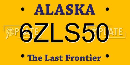 6ZLS50 Alaska License Plate