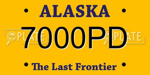 7000PD Alaska License Plate