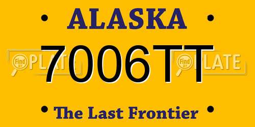 7006TT Alaska License Plate