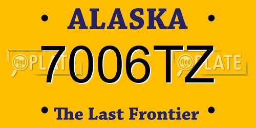 7006TZ Alaska License Plate
