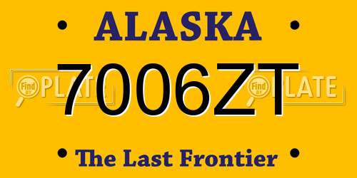 7006ZT Alaska License Plate