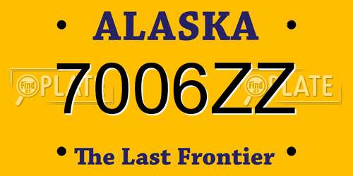 7006ZZ Alaska License Plate