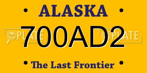 700AD2 Alaska License Plate
