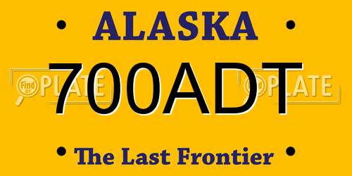 700ADT Alaska License Plate