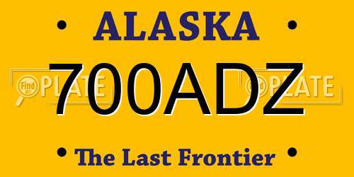 700ADZ Alaska License Plate