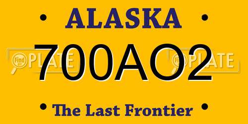 700AO2 Alaska License Plate