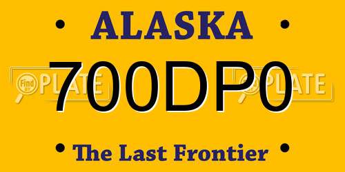 700DP0 Alaska License Plate