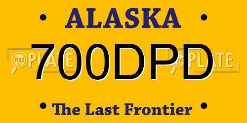700DPD Alaska License Plate