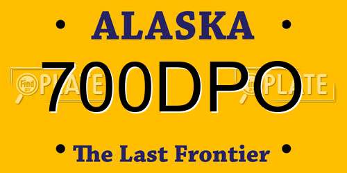 700DPO Alaska License Plate