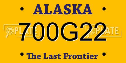 700G22 Alaska License Plate