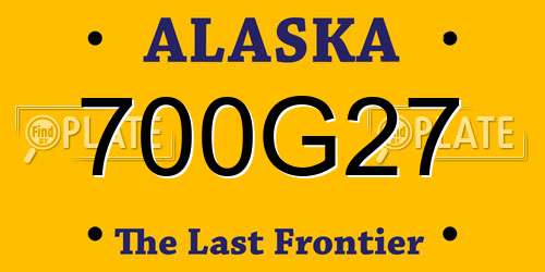 700G27 Alaska License Plate