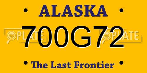 700G72 Alaska License Plate