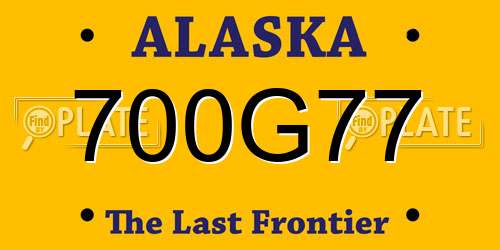 700G77 Alaska License Plate