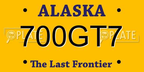 700GT7 Alaska License Plate