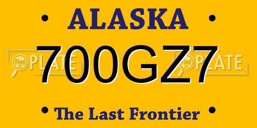 700GZ7 Alaska License Plate
