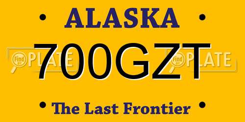 700GZT Alaska License Plate